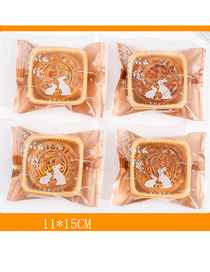 Fashion Gold Coloren Jade Rabbit 11*15cm Geometric Printing Plastic Moon Cake Machine-sealed Packaging Bag (100 Pcs)