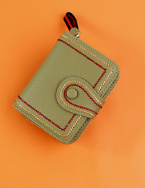 Fashion Green Leather Multi-card Pocket Wallet