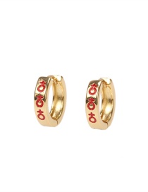 Fashion Red Copper Drop Oil Symbol Ear Ring