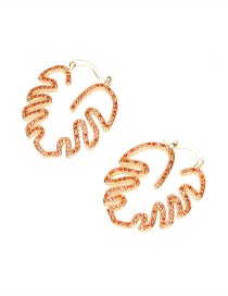 Fashion Red Diamond Copper Inlaid Zirconium Maple Leaf Stud Earrings