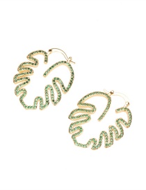 Fashion Green Diamond Copper Inlaid Zirconium Maple Leaf Stud Earrings