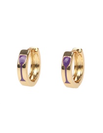 Fashion Purple Copper Dripping Wine Glass Earrings