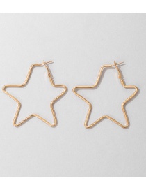 Fashion Gold Color Alloy Hollow Star Earrings