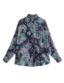 Fashion Color Printed Silk Satin Shirt
