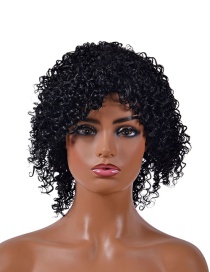 Fashion Wig-3911 Black High Temperature Silk African Curly Wig