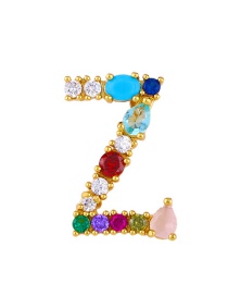 Fashion Z 26 Letters Necklace With Copper Inlaid Color Zirconium