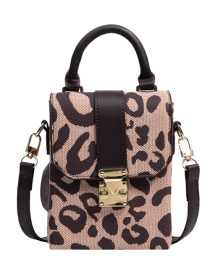 Fashion Brown Pu Leopard Print Lock Crossbody Bag