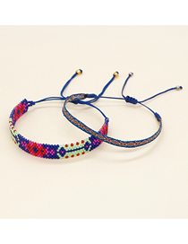 Fashion Set Mi-s210207 Geometric Rice Bead Braided Bracelet Set