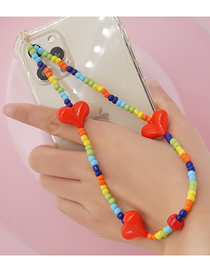 Fashion B Rice Beads Beaded Love Mobile Phone Chain