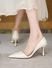 Fashion Off White Pointed Stiletto High Heels