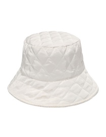 Fashion Beige Down And Diamond Double-sided Fisherman Hat