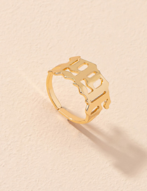 Fashion Gold Color Alloy Digital Open Ring