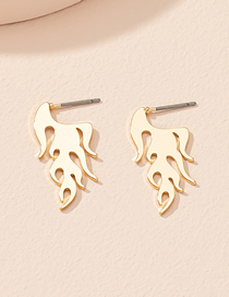 Fashion Gold Color Alloy Flame Ear Studs