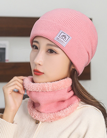 Fashion Pink M Standard Cap Letter Appliqué Wool Knitted Beanie