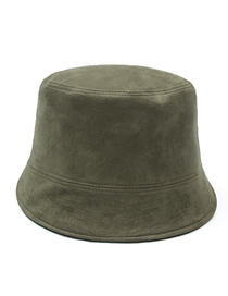 Fashion Armygreen Solid Color Suede Fisherman Hat