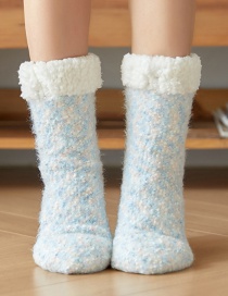 Fashion Beanie Yarn Blue Plush Tube Floor Socks