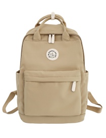 Fashion Khaki Solid Color Large Capacity Backpack