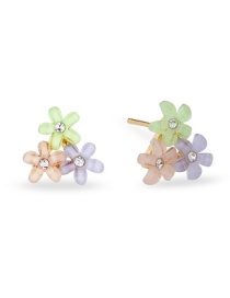 Fashion Color Acrylic Color Flower Earrings