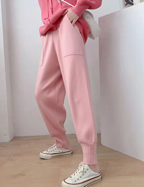 Fashion Pink Straight Leg Waist High-waisted Harem Pants
