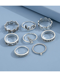 Fashion Silver Alloy Daisy Letter Love Ring Set