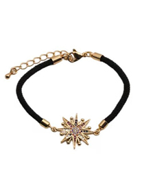 Fashion Cb00274cx+black Rope Copper Inlaid Zirconium Six-pointed Star Pull Bracelet