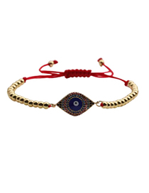 Fashion Cb00263cx+copper Bead Red String Gold-plated Copper And Diamond Eye Palm Bracelet