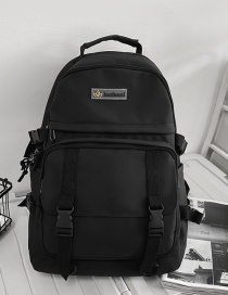 Fashion Black [no Pendant] Large Capacity Backpack With Belt Buckle