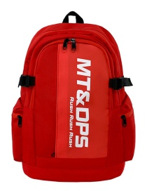 Fashion Red Letter Print Large Capacity Backpack