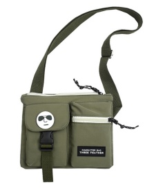 Fashion Green + Orangutan Nylon Large Capacity Crossbody Bag