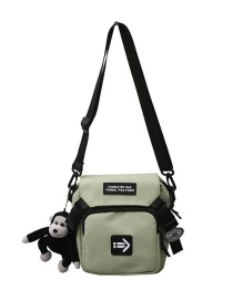 Fashion Green + Orangutan Nylon Letter Mark Diagonal Bag