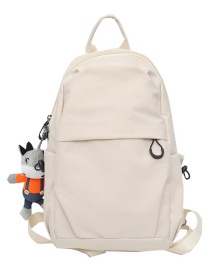 Fashion White + Cow Nylon Large Capacity Backpack