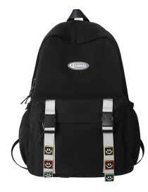 Fashion Black Large Capacity Backpack With Nylon Belt Buckle