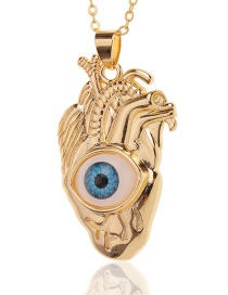 Fashion Gold Metal Geometric Eye Necklace