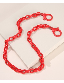 Fashion Big Red Plastic Geometric Chain Glasses Chain