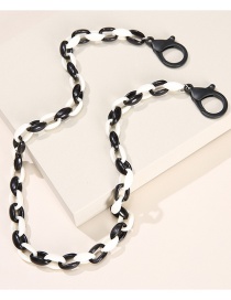 Fashion Black And White Color Plastic Geometric Chain Glasses Chain