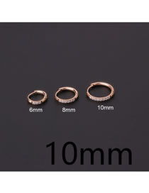 Fashion Rose Gold 3# Stainless Steel Diamond Pierced Nose Ring
