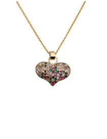 Fashion 00947cx+ New Needle O Sub Chain Copper Inlaid Zirconium Heart Necklace