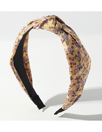 Fashion Yellow Floral Headband Knotted Wide Side
