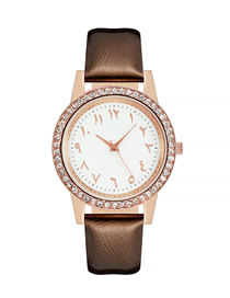 Fashion Brown Martian Leather Belt Wrist Watch