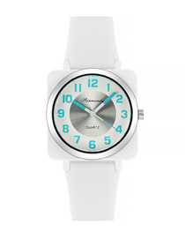 Fashion White Silicone Geometric Watch