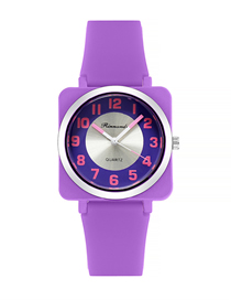 Fashion Purple Silicone Geometric Watch