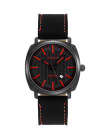 Fashion Red Alloy Black Case Large Dial Watch