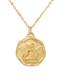 Fashion Gold Titanium Steel Angel Necklace