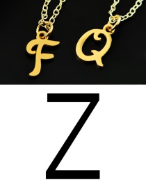 Fashion Z Titanium Steel 26 Letters Necklace