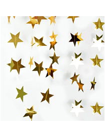 Fashion Mirror Golden Star 4 Meters Star Paper Pull Flag String Flag Ornament