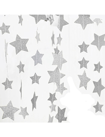 Fashion Glitter Silver Star 4 Meters Star Paper Pull Flag String Flag Ornament