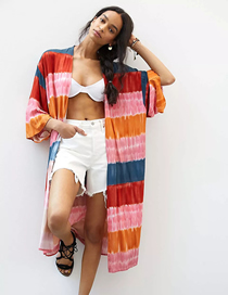 Fashion Photo Color Colorful Striped Swimsuit Blouse