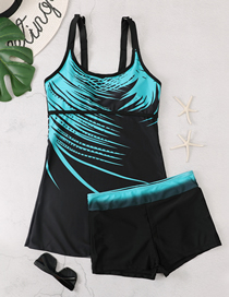 Fashion Black Printed Split Swimsuit