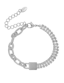 Fashion Steel Color Stainless Steel Diamond Chain Splicing Bracelet