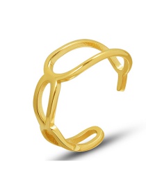 Fashion Gold Titanium Steel Geometric Figure 8 Open Ring